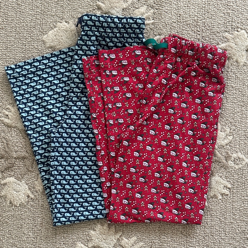 Vineyard Vines Kids Pajama Bottoms - Red and Blue small 8-10 lot of 2